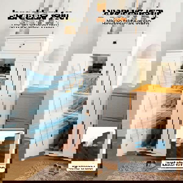 Levede Shoe Cabinet 5-Tier Door Entryway Storage Rack Organizer Cupboard White