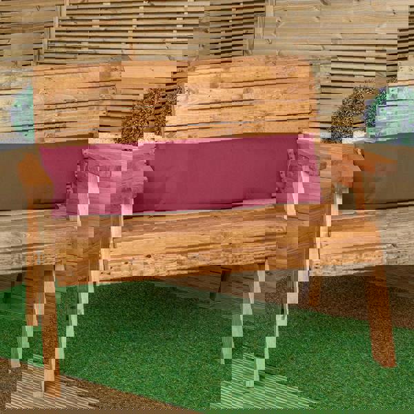 Samuel Alexander 99 x 20 x 5cm Cushion Back for 2 Seater Wooden Garden Bench in Burgundy