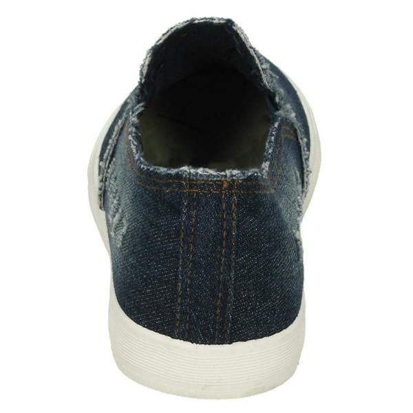Spot On Ladies Spot On Distressed Denim Slip On Pumps