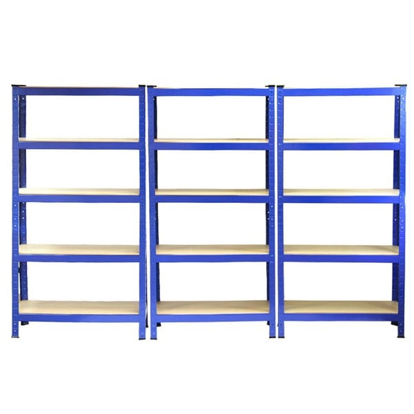 Monster Racking T-Rax Heavy Duty Shelving Units - Blue (75cm W, 30cm D) Set of 3