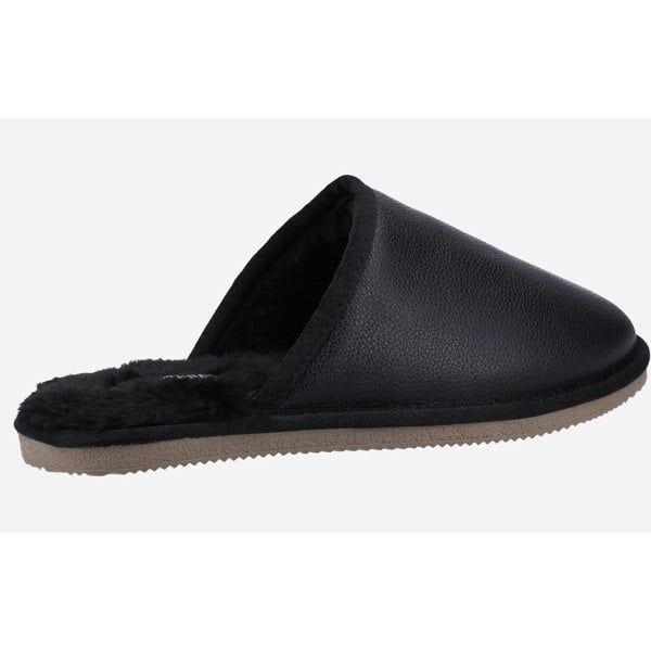 Hush Puppies Mens Coady Leather Slippers - Black