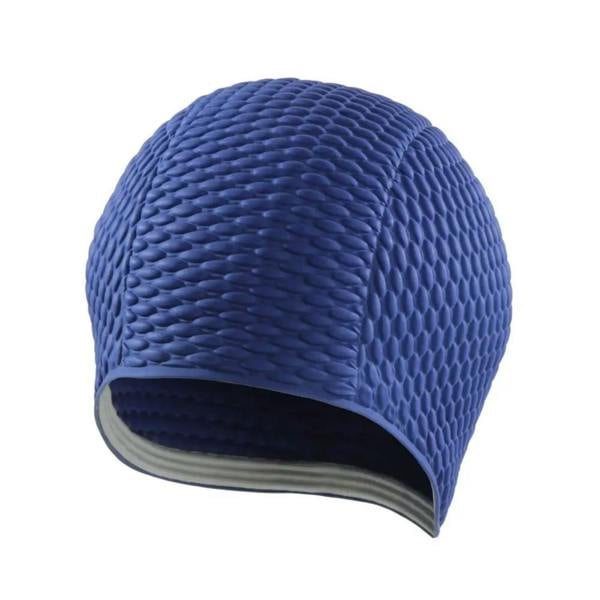 Royal blue BECO latex bubble cap with honeycomb texture