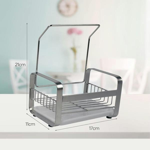 Top 3 Kitchen Sink Caddy Organiser with Drying Rack Silver