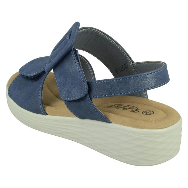 Eaze Ladies Eaze Low Wedge Mule Sandal with Chunky Buckle Strap F12080