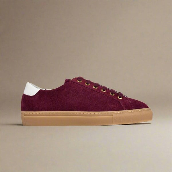 Calla Shoes Star - Cherry Suede Wide Fit Trainers