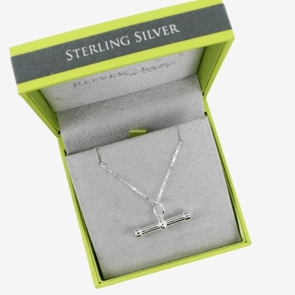 Sterling Silver T Bar Necklace - Reeves & Reeves