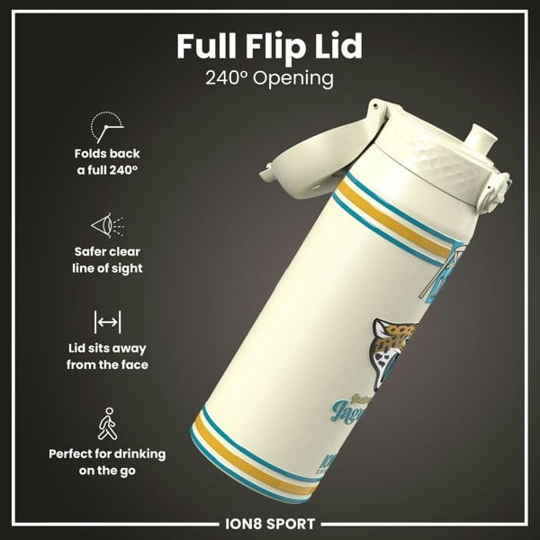 ION8 NFL x ION8 Insulated Steel Water Bottle, NFL Jaguars, 750ml (24oz)