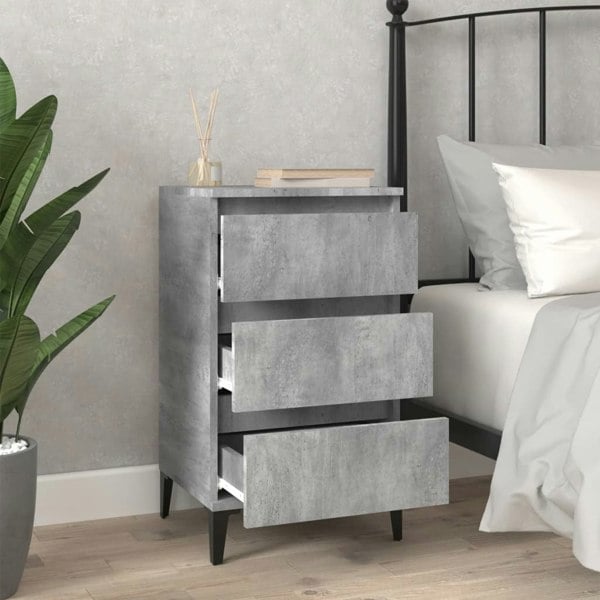 Berkfield Bedside Cabinet Concrete Grey 40x35x70 cm Engineered Wood
