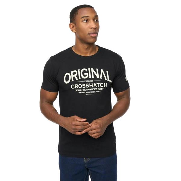 Crosshatch Mens Vintarge T-Shirt - Black - 