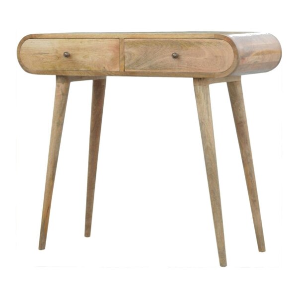 Wyld Haus Florence Oval 2 Drawer Natural Mango Wood Console Table