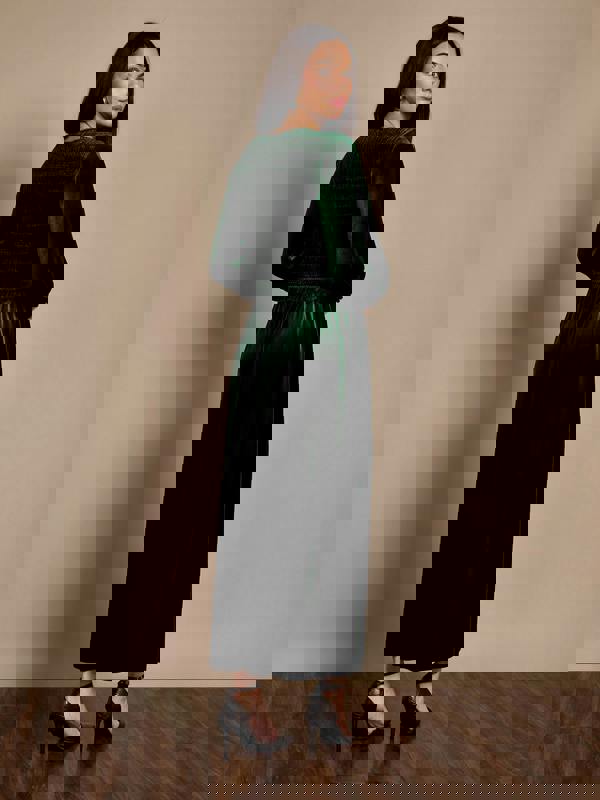 GWD Emerald Green Velvet Lydia Maxi Dress