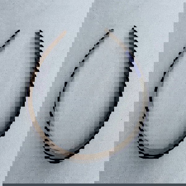 Navy hairband, smooth satin finish, deep navy blue shade, padded structure, sleek minimalist design, versatile everyday accessory
