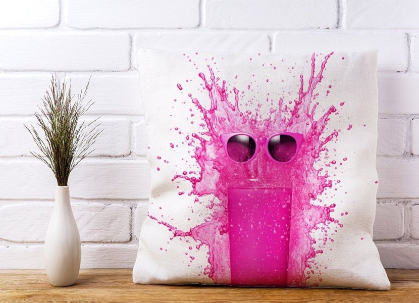 Warren Reed Pink Splashart Glass Cushions