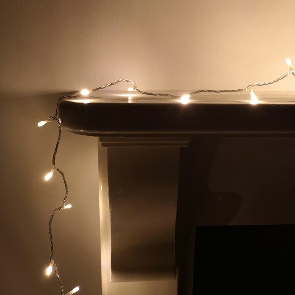 Samuel Alexander 200 LED 16m Premier Christmas Outdoor Function Lights Timer Clear Cable in White