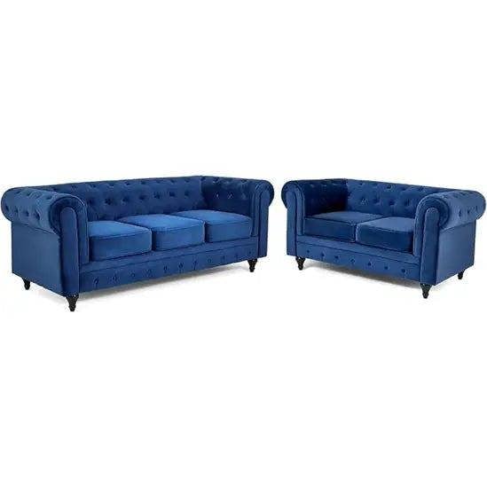Snug Furniture Belmont Chesterfield 3+2 Velvet Sofa
