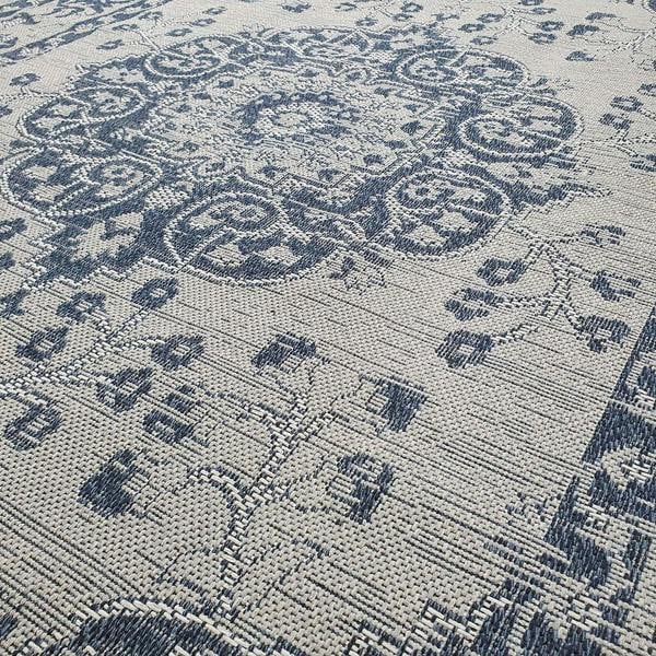Cotton Rug Washable Grey Navy Blue Oriental Pattern Rug Runner Large Small Flat Weave Carpet Mat