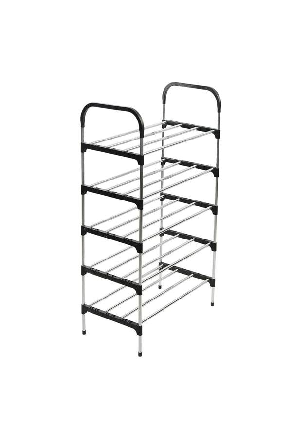 Living and Home 5 Tiers Shoe Rack Organizer Stainless Steel Stackable Space Saving Shoes Shelf