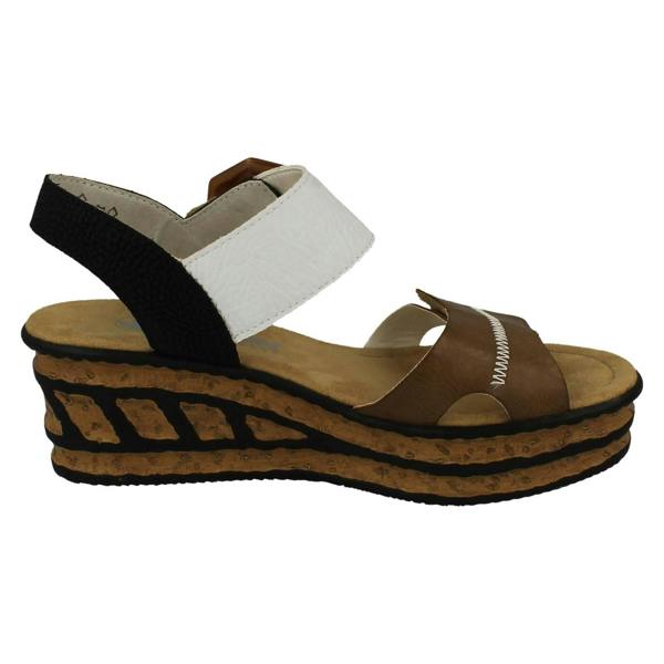 Rieker Ladies Rieker Buckle Detailed Wedge Sandal 68176