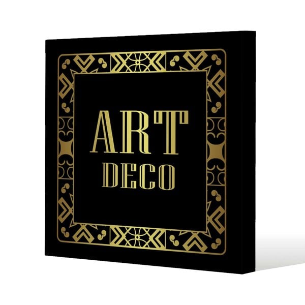 Benjamin Tate Design Art Deco Slim Style Canvas Print  30x30cm , 15mm Slim Real wood.