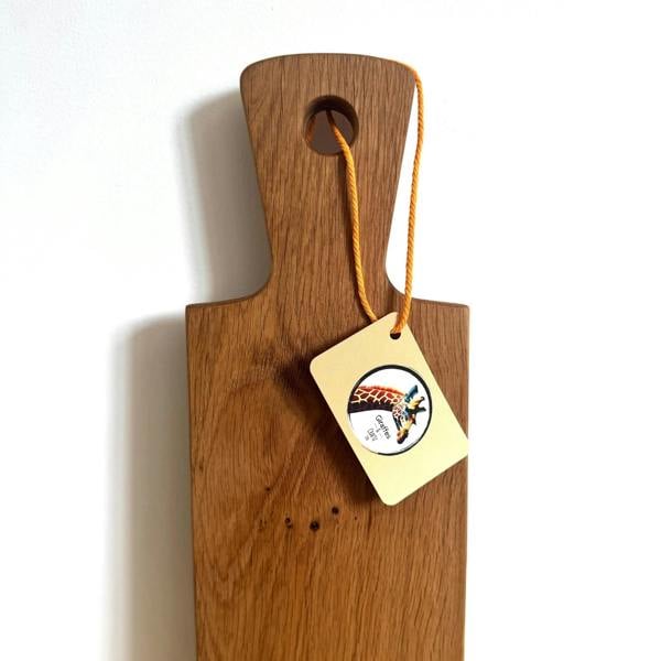 Giraffes & Craftz Large Oak Paddle with a Handle - Oak Cheese, Bread And Serving Board
