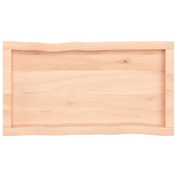 Berkfield Table Top 80x40x6 cm Untreated Solid Wood Oak Live Edge