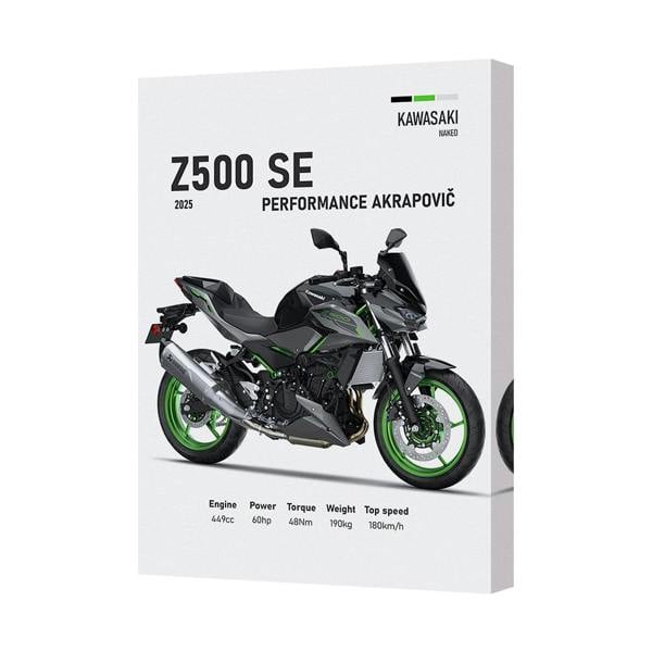 Benjamin Tate Design Kawasaki Z500 SE Performance Akrapovic Canvas Wall Art Print