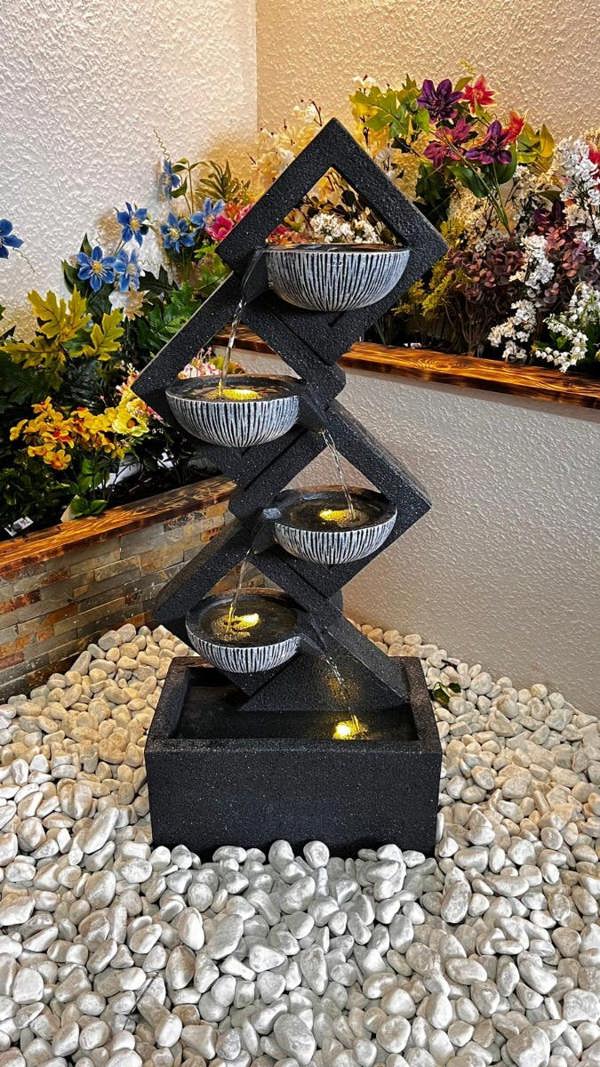 Tranquillity Water Features Diamond Pouring Bowls Contemporary Water Feature