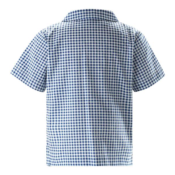 Rachel Riley Navy Gingham Shirt & Dungaree Set