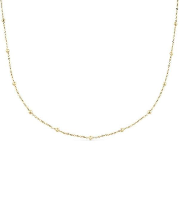 Dainty 14K Gold Bead Choker Necklace - Necklaces - Elk & Bloom