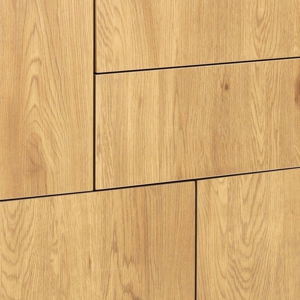 Furniture To Go Seaford 3 Door 2 Drawer Sideboard in Black & Oak