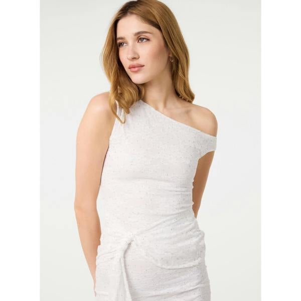 Pink Vanilla Diamante Lace Tie Side Bodycon Dress