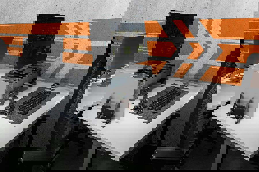 Durable Recycled Felt Vertical Laptop Stand Dock | Space Saving 3-in-1 Holder