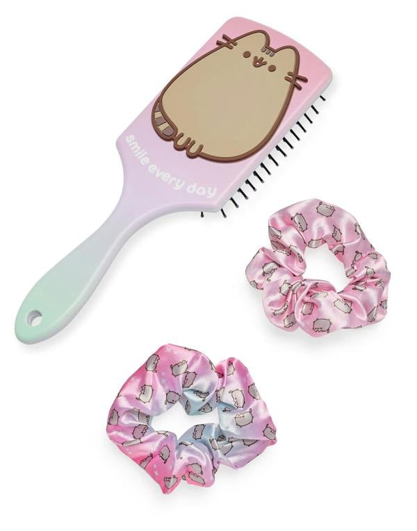 Pusheen Womens Multicoloured Smile Every Day Hair Brush and Scrunchie Set (One Size)