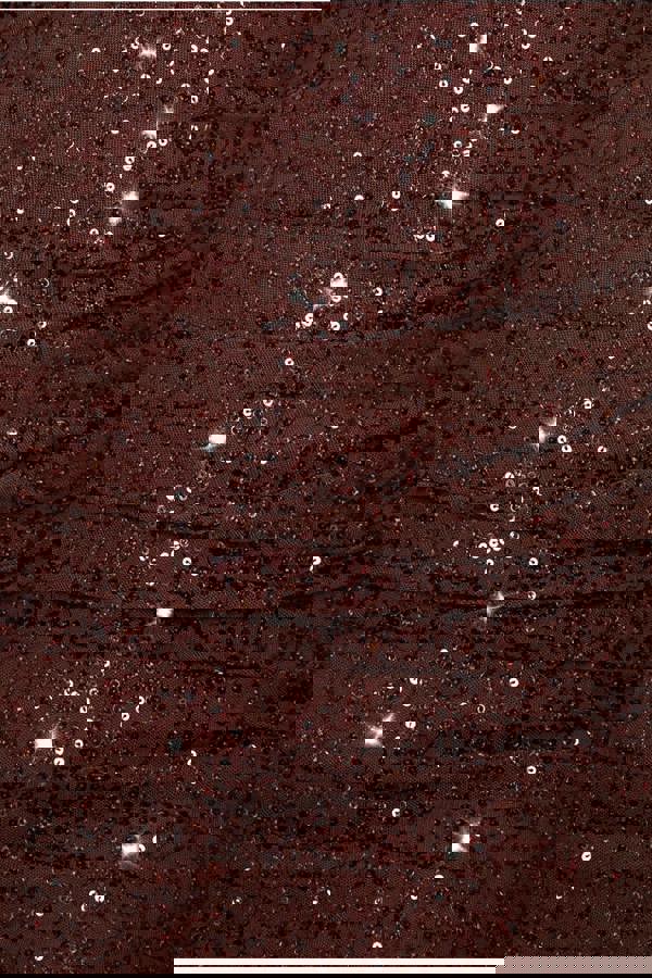 Cap Sleeve Iridescent Sequin Cowl Maxi Dress - Brown DR4633PLUS