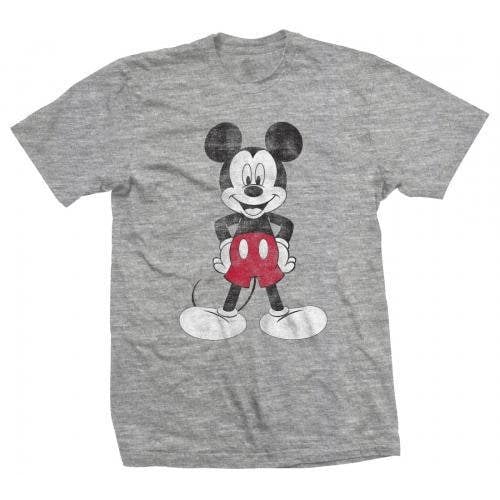 Disney Unisex Adult Mickey Mouse Pose Cotton T-Shirt - Grey