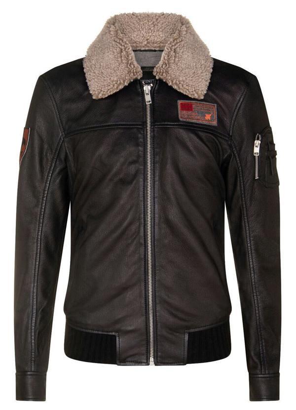 Infinity Leather Mens US Leather Bomber Jacket-Arizona