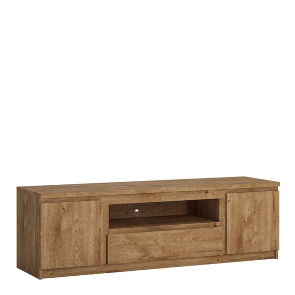 Wyld Haus Hemingway 166cm Natural Oak Wood Wide TV Media Unit Door 1 Drawer