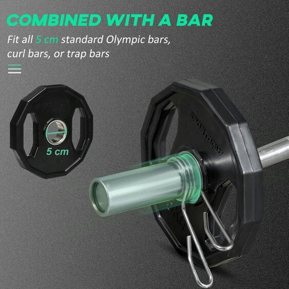 Bobobiy Olympic Weight Plates Set, Metal and Rubber Bumper Plates Weights Discs with 2"/5cm Holes, 2 x 5kg, Black