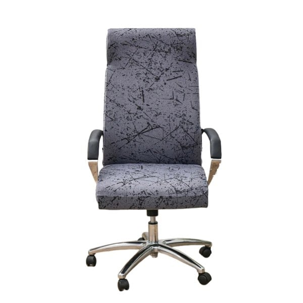 Anyseat Office Chair Cover Dark Grey Scratch Design Large Non-Slip Rotating Seat Case Universal Armrest Chair Protector