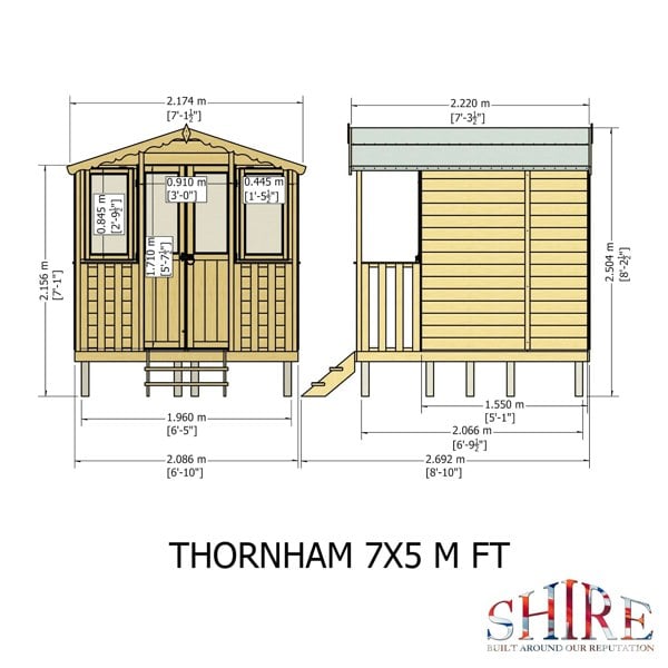 Shire Thornham Beachhut Summerhouse with verahdah - Best Shed