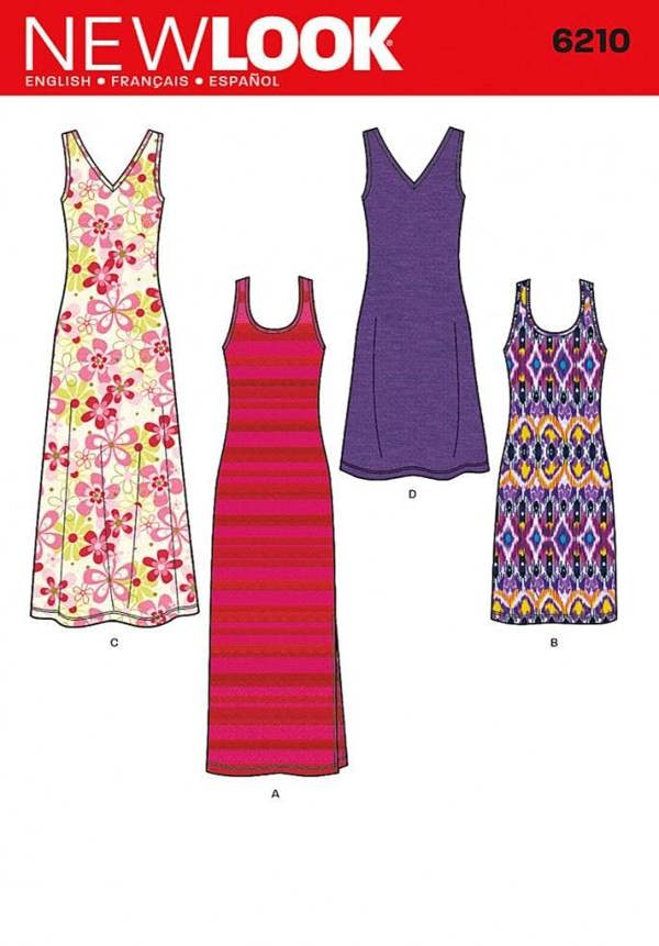 New Look Sewing Pattern 6210, Dresses for Women, 10-12-14-16-18-20-22 - Easy