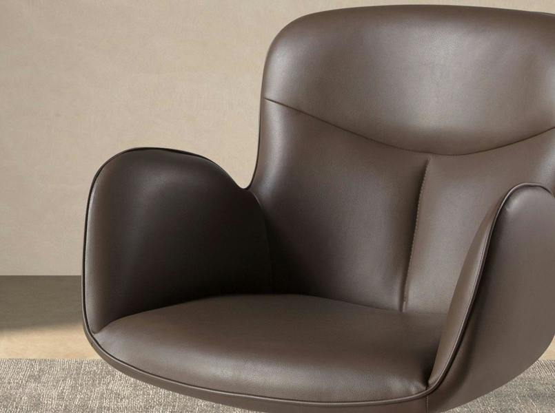 Angel Cerdá Swivel Chair in Chocolate Brown Leatherette 4205