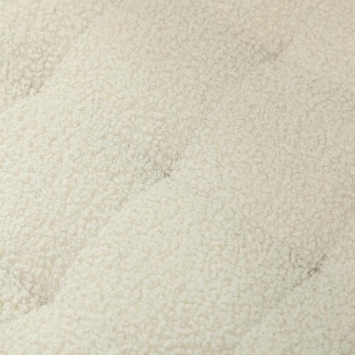 Wyld Haus Fimi Boucle Cream White Storage Ottoman Diamond Tufted Lid Teddy Fleece