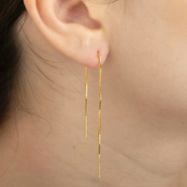 Gold Trip Chain Threader Earrings