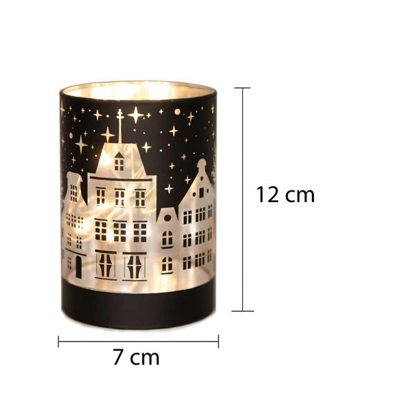 12cm Christmas LED Glass Vase Table Decoration with Warm White Lights and Festive Scene Design image 6