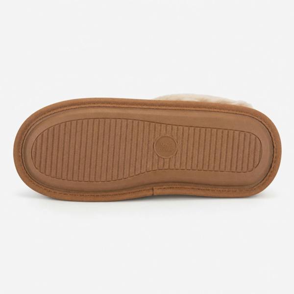 Totes ISOTONER WITH FUR CUFF Mules   in  Tan