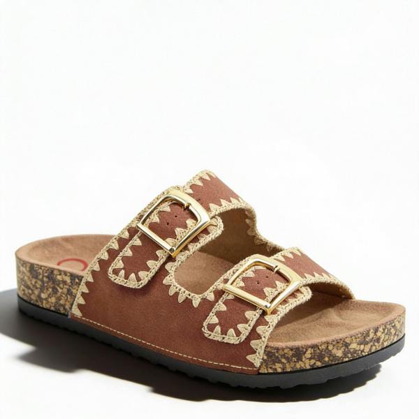 Heavenly Feet SANDY Mules Sandals in Brown