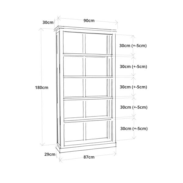 Cabinet Bits Bookcase with plinth 180x90x30cm