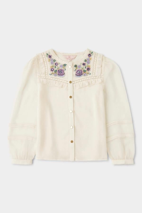 GWD Lacey Button Through Embroidered Blouse