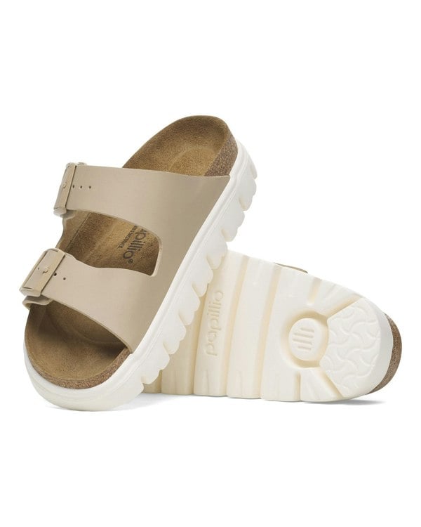 Birkenstock Papillio Arizona Chunky Womens Birko-Flor Sandals - Sandcastle/White